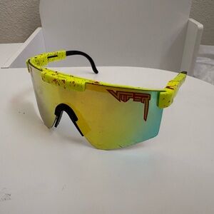 Pit Viper Mirrored Shield Sunglasses in Neon Yellow